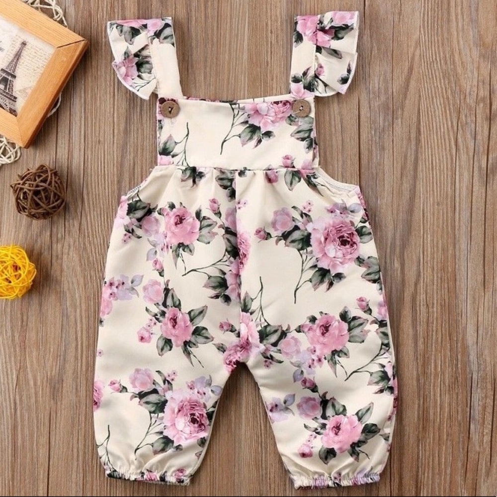 Boutique baby girl floral romper/jumper